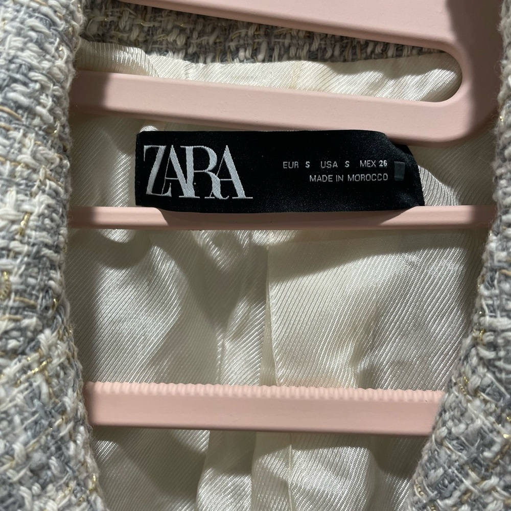 Zara MulticolorTweed Double-Breasted Blazer Size S - Picture 5 of 5